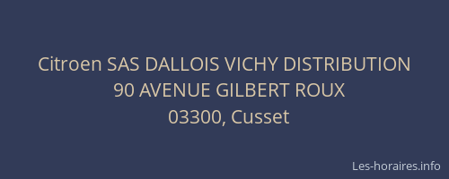 Citroen SAS DALLOIS VICHY DISTRIBUTION
