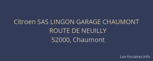 Citroen SAS LINGON GARAGE CHAUMONT