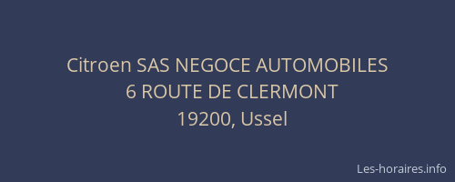 Citroen SAS NEGOCE AUTOMOBILES