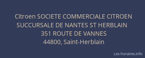 Citroen SOCIETE COMMERCIALE CITROEN SUCCURSALE DE NANTES ST HERBLAIN