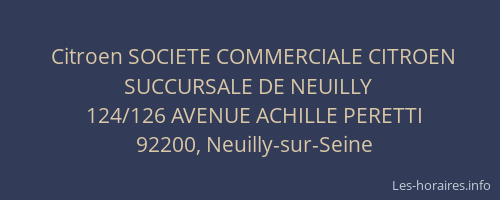 Citroen SOCIETE COMMERCIALE CITROEN SUCCURSALE DE NEUILLY