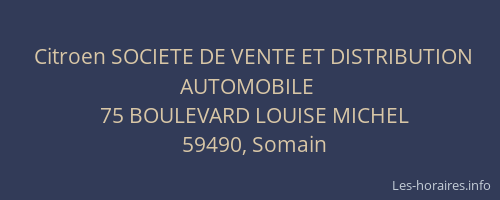 Citroen SOCIETE DE VENTE ET DISTRIBUTION AUTOMOBILE