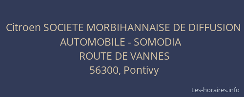Citroen SOCIETE MORBIHANNAISE DE DIFFUSION AUTOMOBILE - SOMODIA