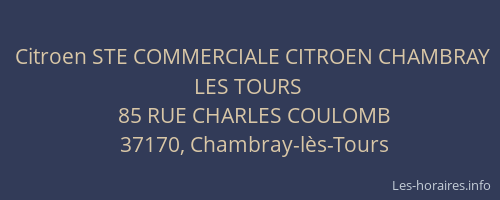 Citroen STE COMMERCIALE CITROEN CHAMBRAY LES TOURS