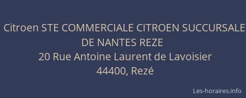 Citroen STE COMMERCIALE CITROEN SUCCURSALE DE NANTES REZE