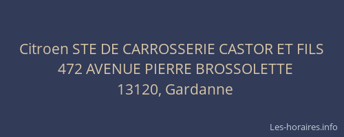 Citroen STE DE CARROSSERIE CASTOR ET FILS