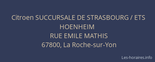 Citroen SUCCURSALE DE STRASBOURG / ETS HOENHEIM