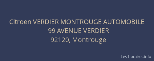 Citroen VERDIER MONTROUGE AUTOMOBILE