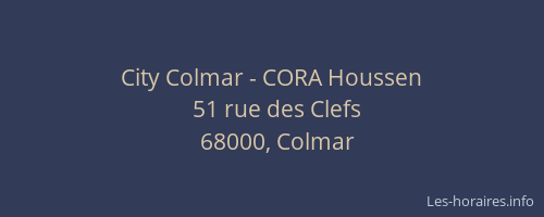 City Colmar - CORA Houssen