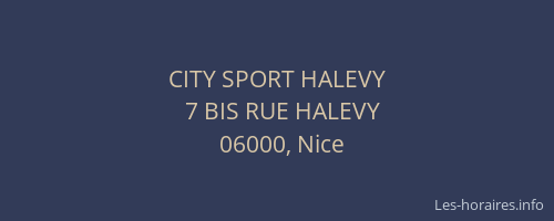 CITY SPORT HALEVY