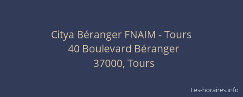 Citya Béranger FNAIM - Tours