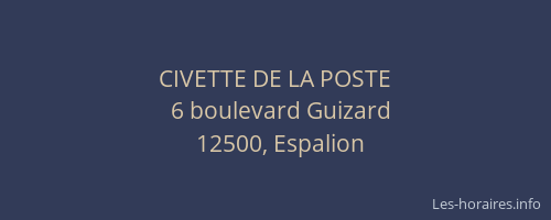 CIVETTE DE LA POSTE