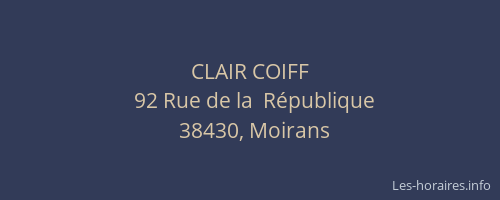 CLAIR COIFF