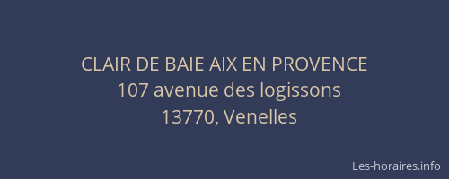 CLAIR DE BAIE AIX EN PROVENCE