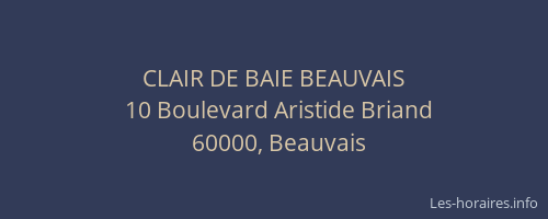 CLAIR DE BAIE BEAUVAIS