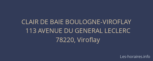 CLAIR DE BAIE BOULOGNE-VIROFLAY