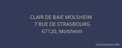 CLAIR DE BAIE MOLSHEIM
