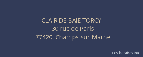 CLAIR DE BAIE TORCY