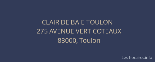 CLAIR DE BAIE TOULON