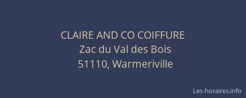 CLAIRE AND CO COIFFURE