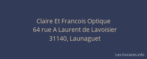 Claire Et Francois Optique