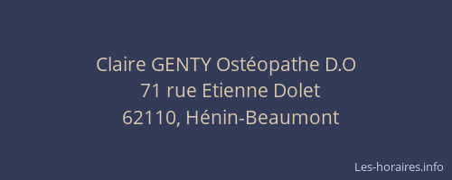 Claire GENTY Ostéopathe D.O