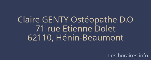 Claire GENTY Ostéopathe D.O