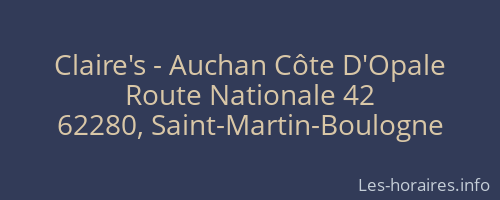 Claire's - Auchan Côte D'Opale