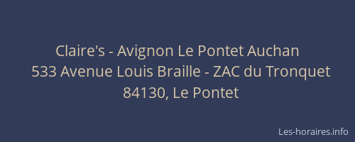 Claire's - Avignon Le Pontet Auchan