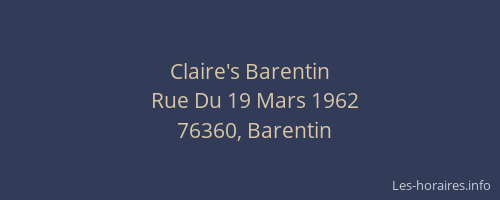 Claire's Barentin