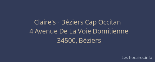 Claire's - Béziers Cap Occitan