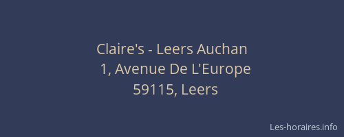 Claire's - Leers Auchan