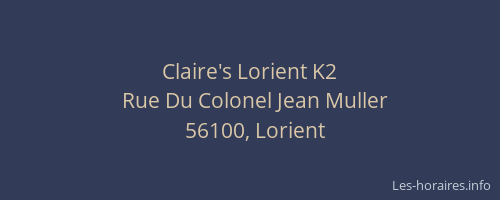Claire's Lorient K2