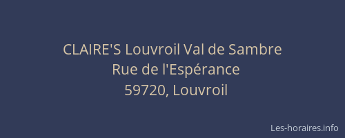 CLAIRE'S Louvroil Val de Sambre