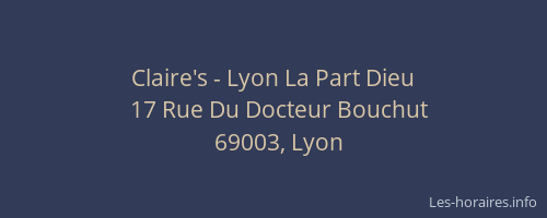 Claire's - Lyon La Part Dieu