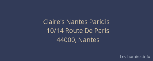 Claire's Nantes Paridis