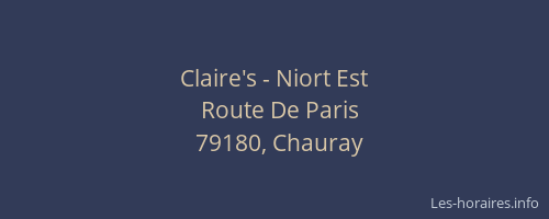 Claire's - Niort Est