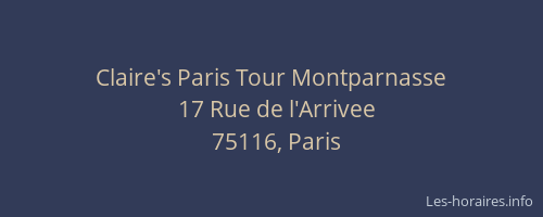 Claire's Paris Tour Montparnasse