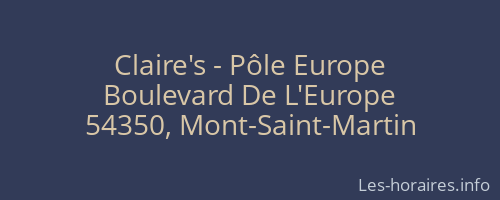 Claire's - Pôle Europe