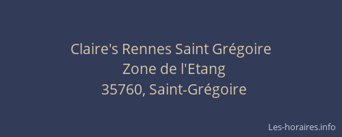 Claire's Rennes Saint Grégoire