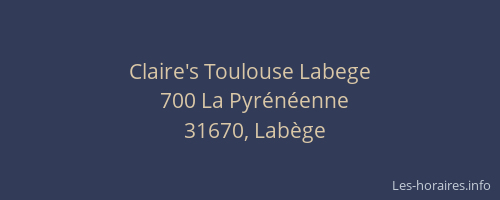 Claire's Toulouse Labege