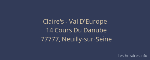 Claire's - Val D'Europe