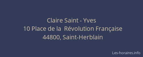 Claire Saint - Yves