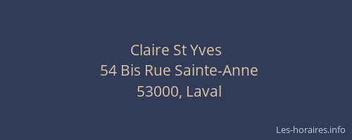 Claire St Yves