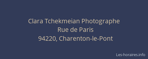 Clara Tchekmeian Photographe