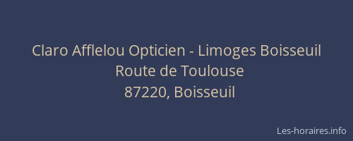 Claro Afflelou Opticien - Limoges Boisseuil
