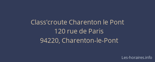 Class'croute Charenton le Pont