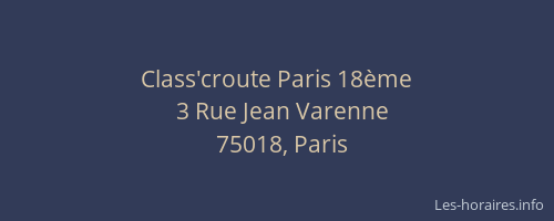Class'croute Paris 18ème