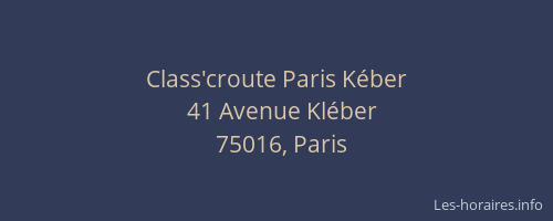 Class'croute Paris Kéber