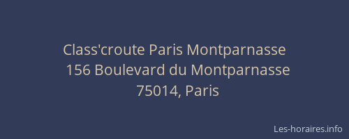 Class'croute Paris Montparnasse